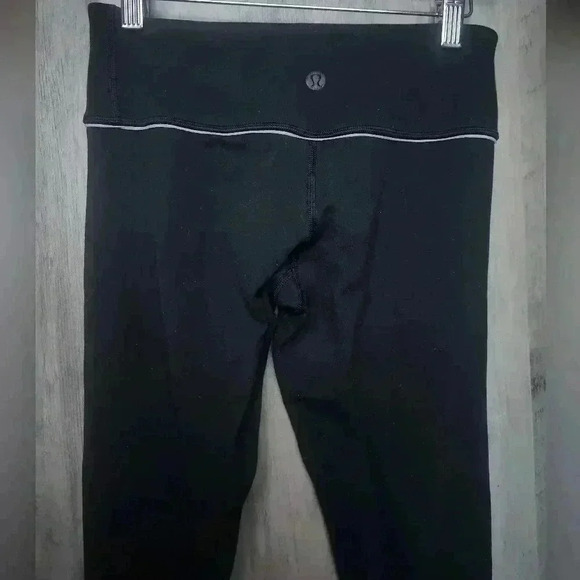 Lululemon reversible black stripe grey leggings full length size 4 - Picture 5 of 8
